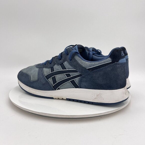 Asics Lyte Classic Men Size 11 1201A103-024 Blue Suede Fabric Athletic Shoes - Picture 7 of 14